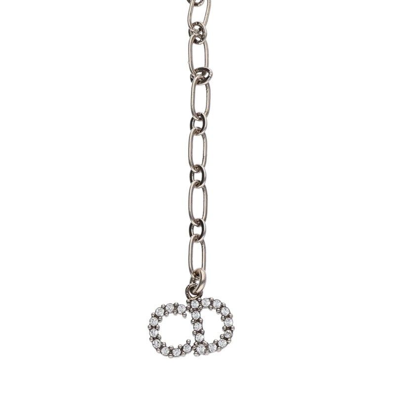 Dior Rhinestone Logo Velvet Choker Necklace — view 5