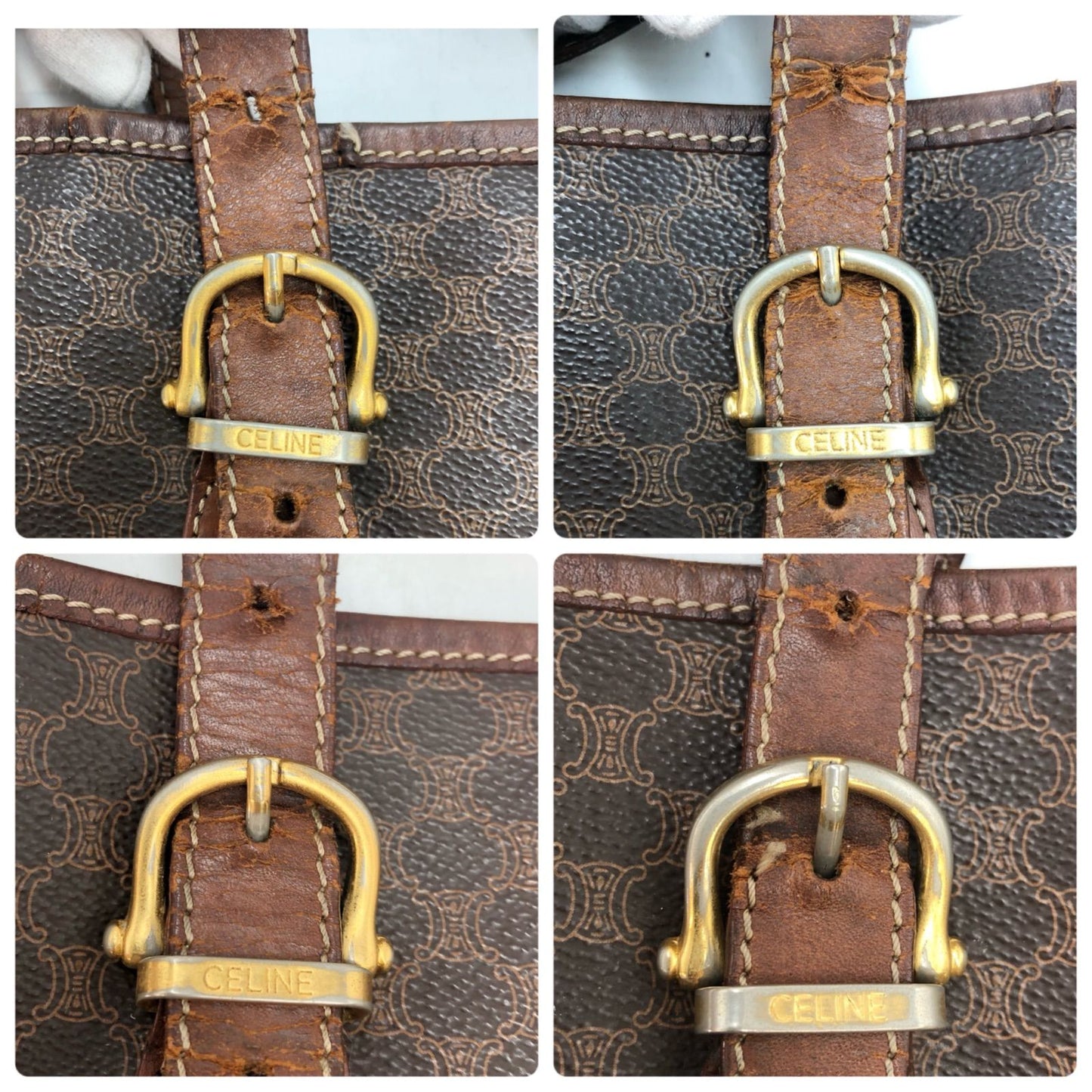 Celine Macadam Pattern Tote Bag Easy to Use Brown — view 8