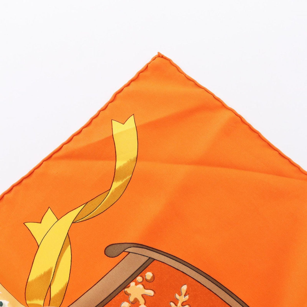 Hermes Scarf Carre 90 Neige D'antan Orange Silk — view 8