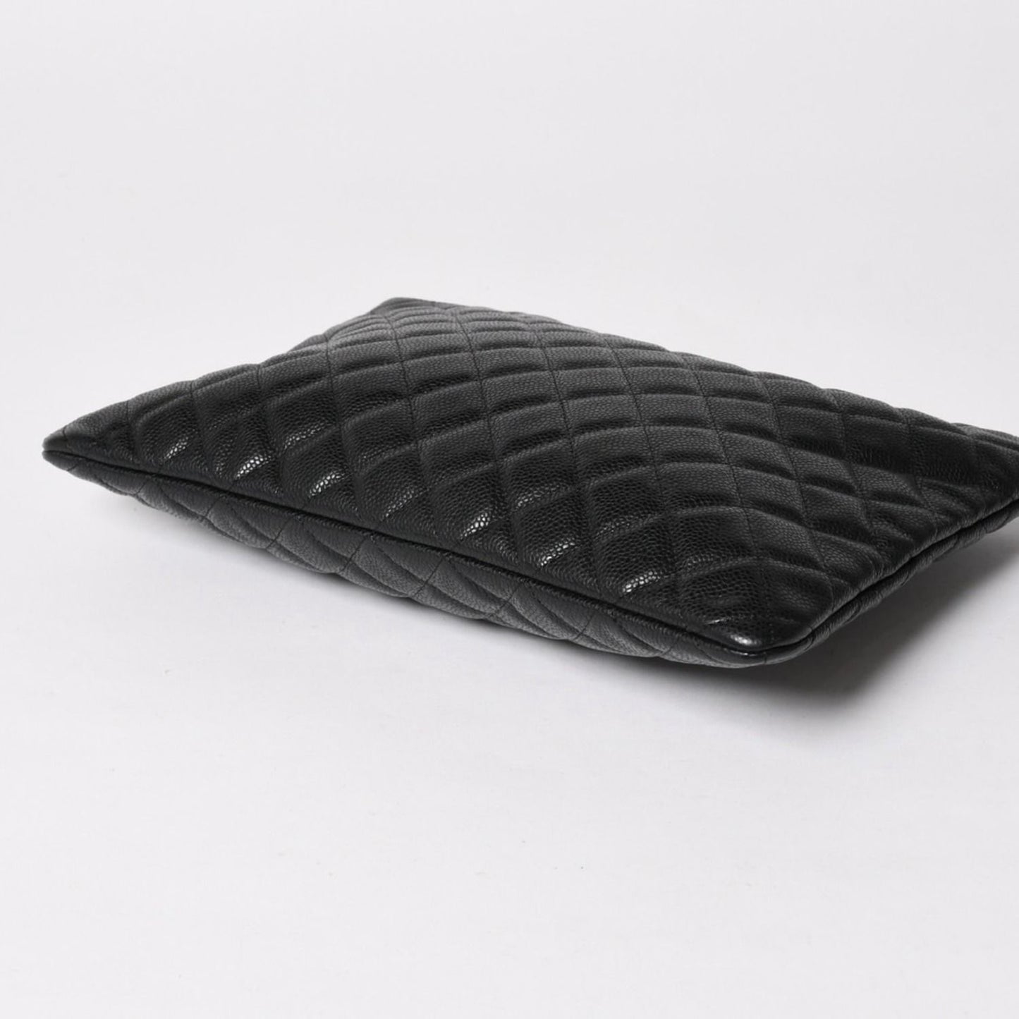 Chanel Classic Large Pouch CC Logo Caviar Leather Black — view 8