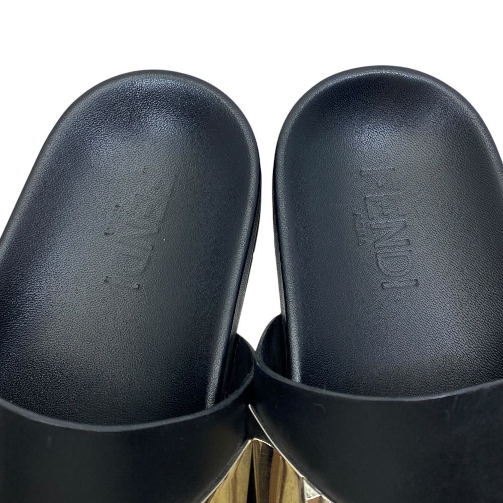 Fendi Monster Slide Sandals Metal Studs Leather Black Silver High Quality Daily — view 8