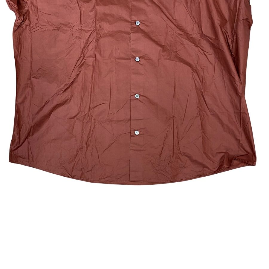 Hermes Stand Collar Jacket Light Shirt Cotton Nylon Brick Brown Lightweight Haori — view 8