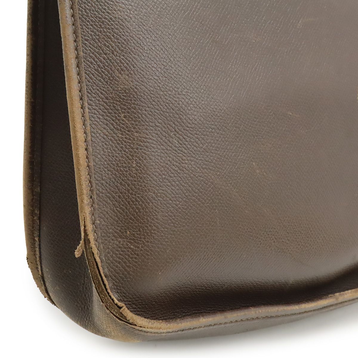 Hermes Evelyne I 1 PM Shoulder Bag Courchevel Leather Dark Brown Silver — view 8