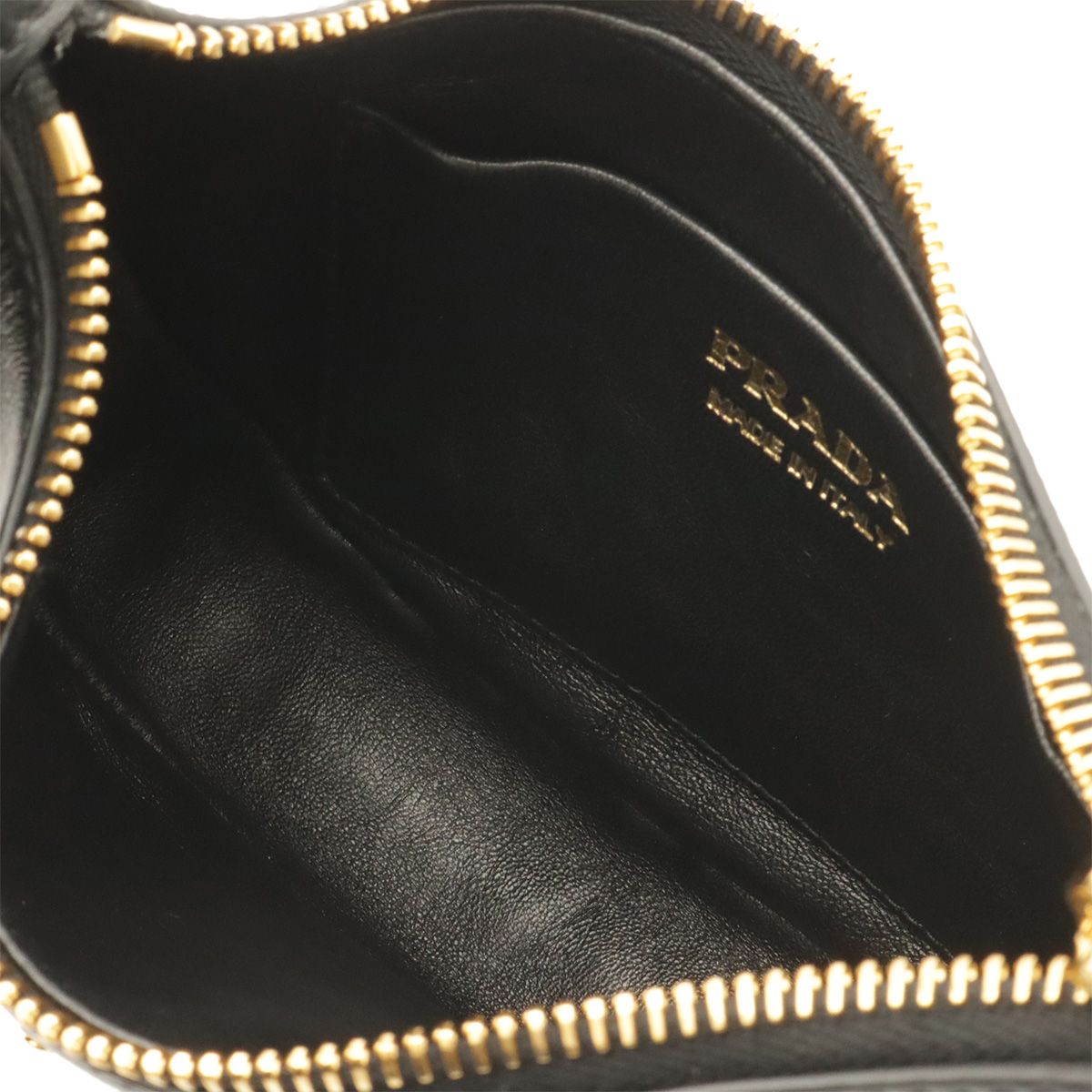Prada Ake Small Leather Shoulder Bag Crossbody 2-Way Nero Black Gold — view 8