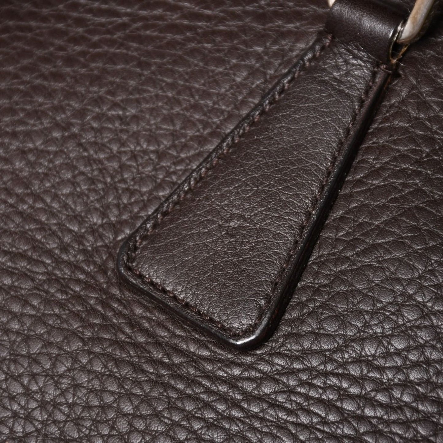 Prada Tote Bag Dark Brown Silver — view 8