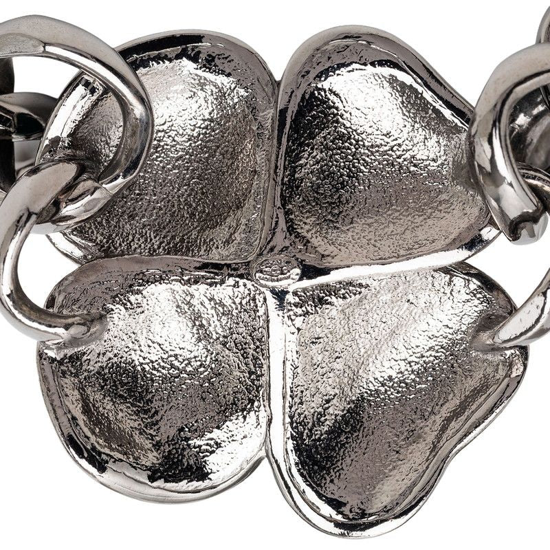 Chanel CC Logo Camellia Chain Bracelet 06c Silver Green Metal — view 6