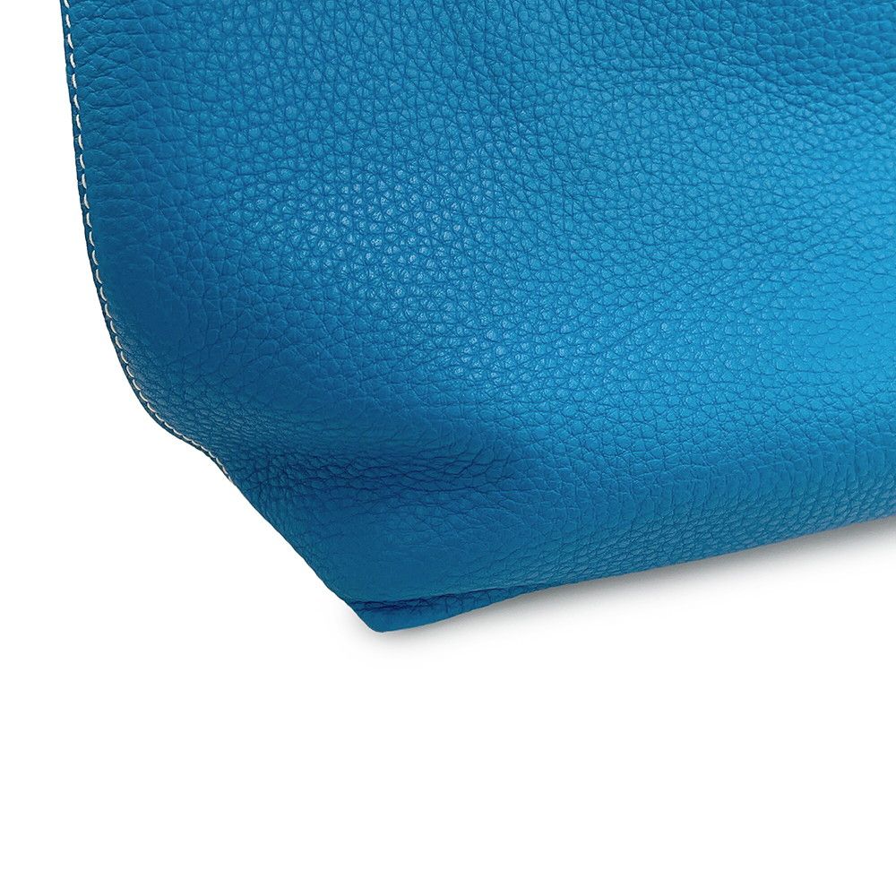 Hermes Tote Bag Double Sens 28 Etain Blue Zanzibar Taurillon Clemence Reversible — view 8