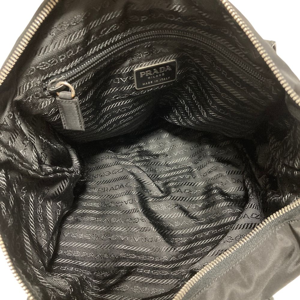 Prada Nylon Shoulder Tote Bag Black — view 8
