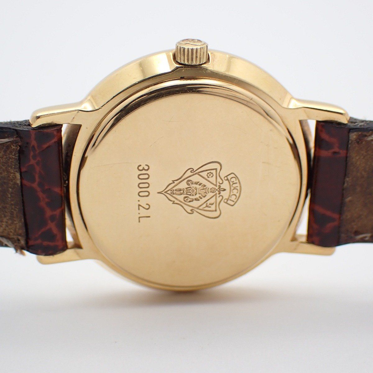 Gucci Quartz Watch Gold Leather Pawn — view 8