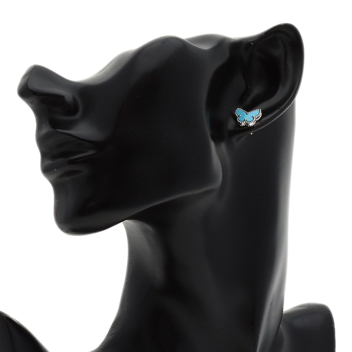 Van Cleef & Arpels Sweet Papillon Taquoise Earrings 18K White Gold — view 5