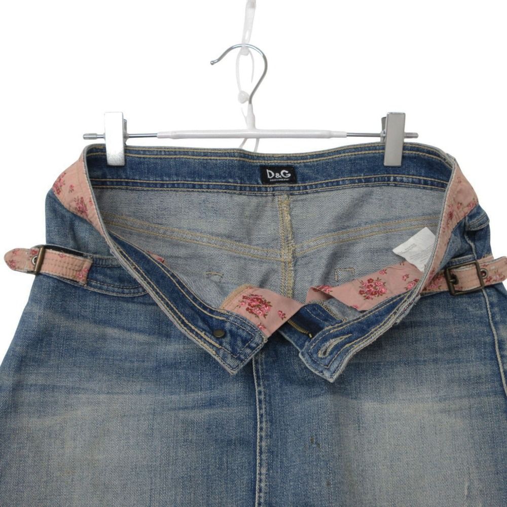 Dolce & Gabbana Mini Skirt D&G Y2k Liberty Pattern Contrast Aja Star Denim Blue — view 8