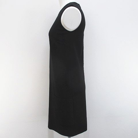 Dolce & Gabbana Sleeveless Dress Knee Length 38 Black Fringe Side Pockets — view 8