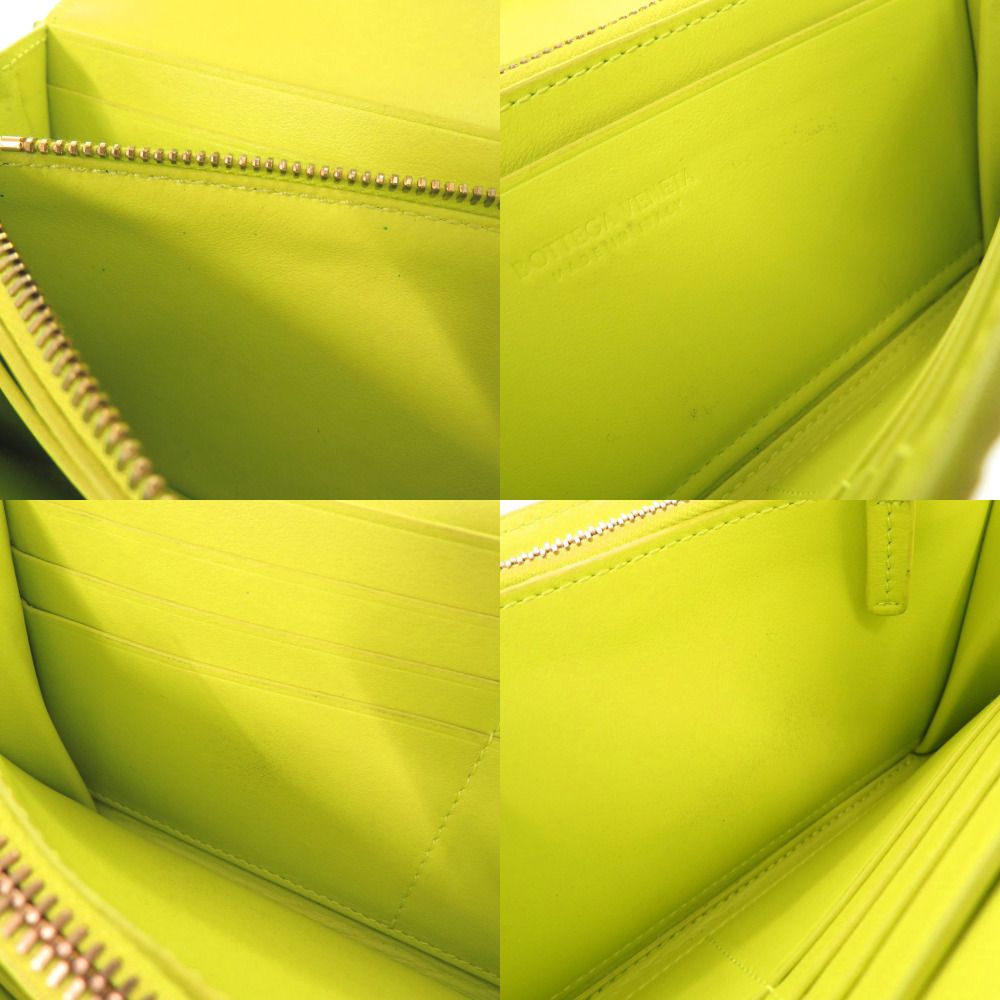 Bottega Veneta Intrecciato Leather Yellow Green Wallet — view 8