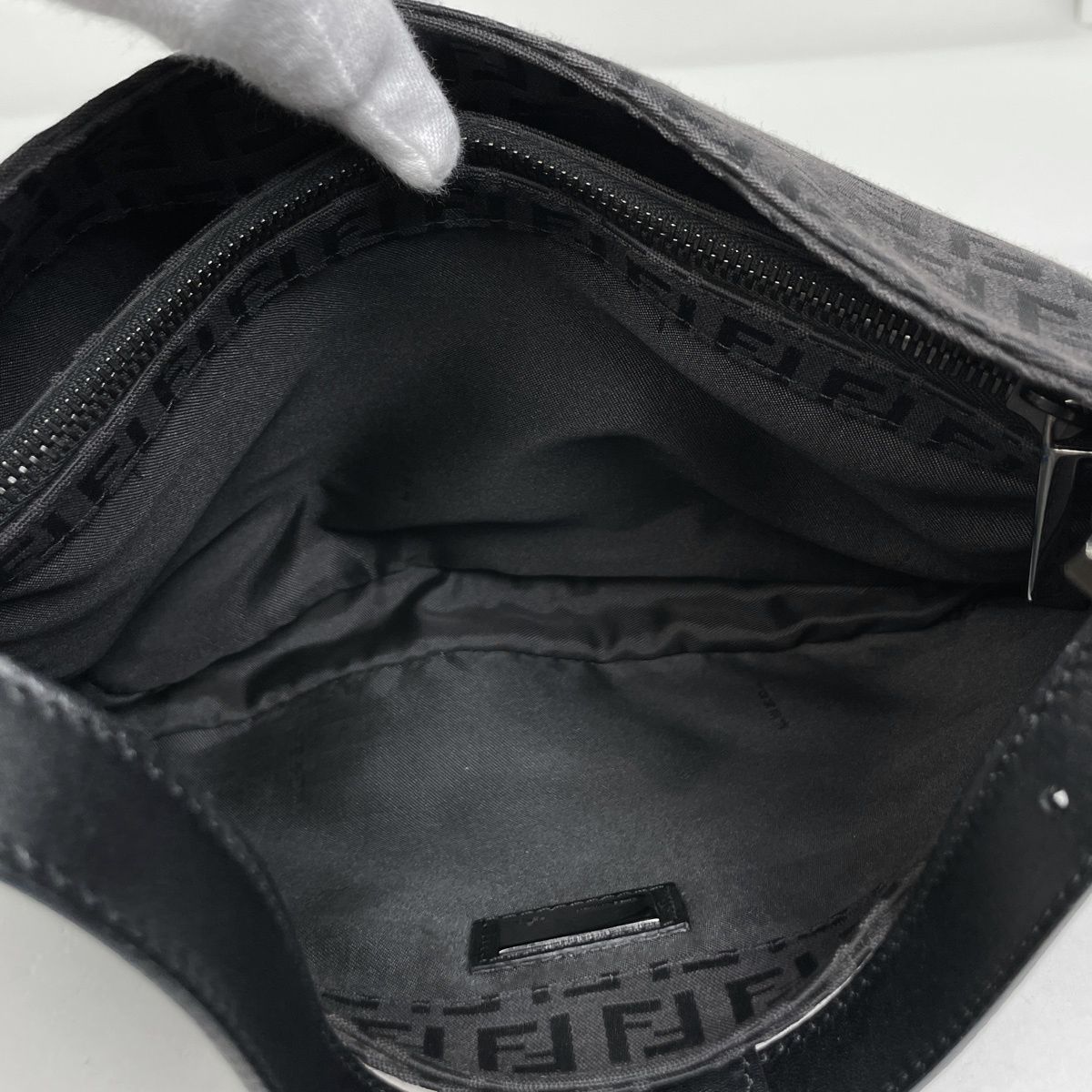 Fendi Zucchino Pattern Shoulder Bag Canvas Black — view 6