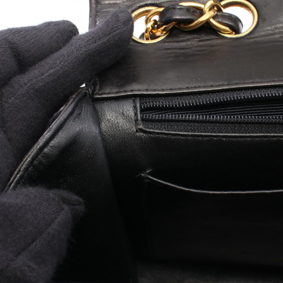 Chanel Shoulder Bag Maxi Quilted 30 Single Flap Black Lambskin Chain — view 8