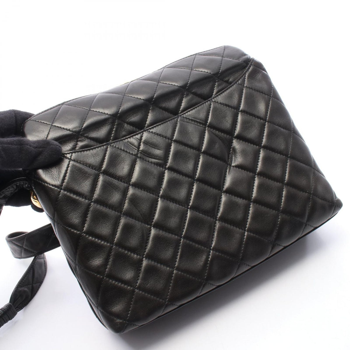 Chanel Shoulder Bag Quilted Black Lambskin — view 8