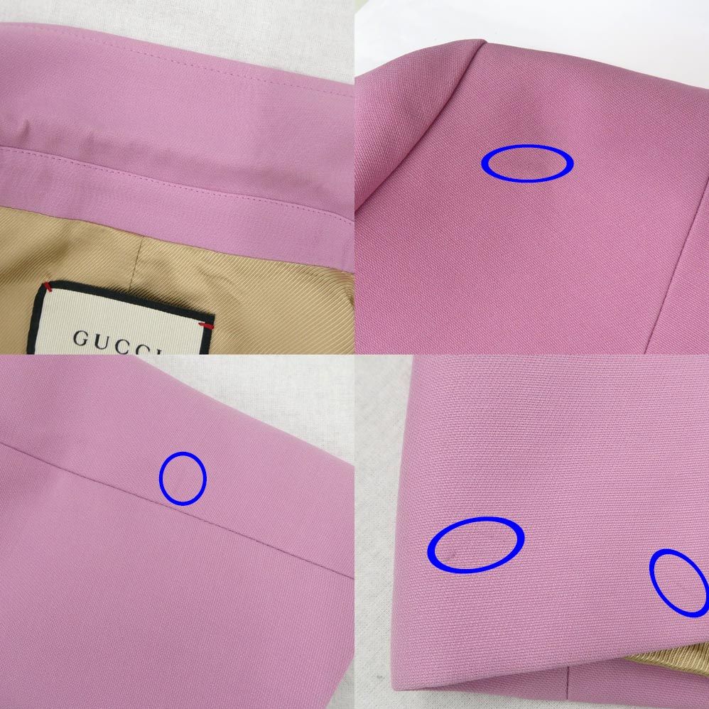 Gucci Single Tailored Short Jacket Pink Silk Wool — view 8