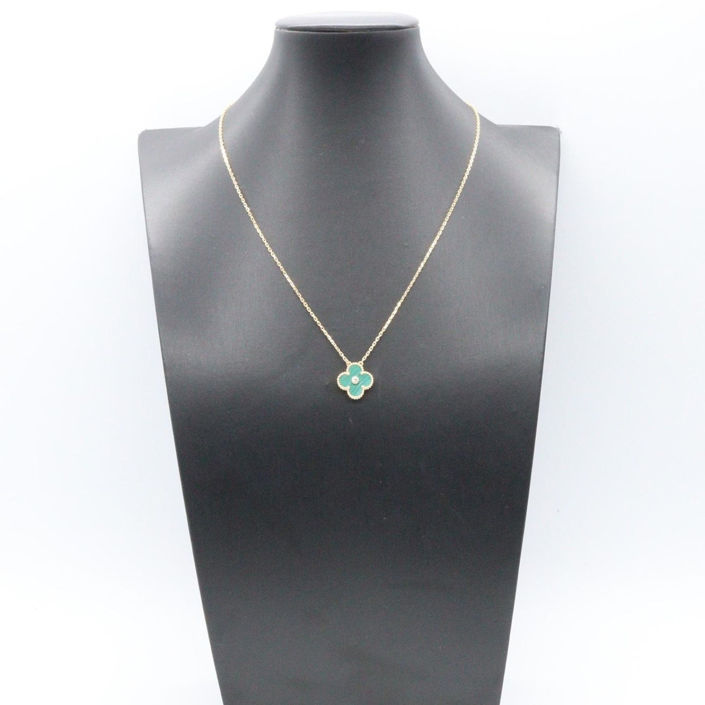 Van Cleef & Arpels Necklace Vintage Alhambra Malachite 37 41.5 18K Diamond — view 6