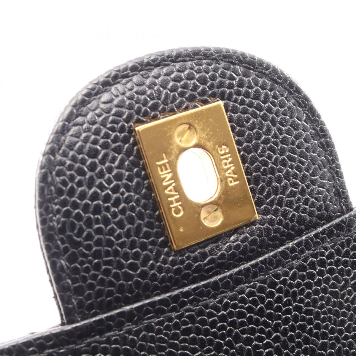 Chanel Shoulder Bag Quilted Black Caviar Leather Chain — view 8