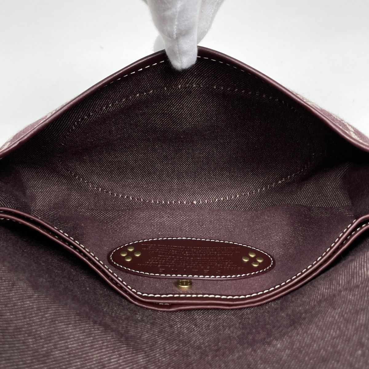 Celine Paris Macadam Shoulder Bag Studs Denim Bordeaux — view 7