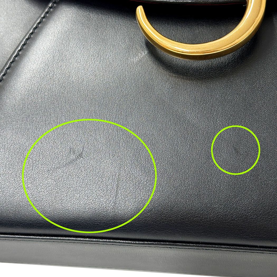 Cartier 2-Way Shoulder Bag Leather Panthère Black Handle Simple Adult — view 8