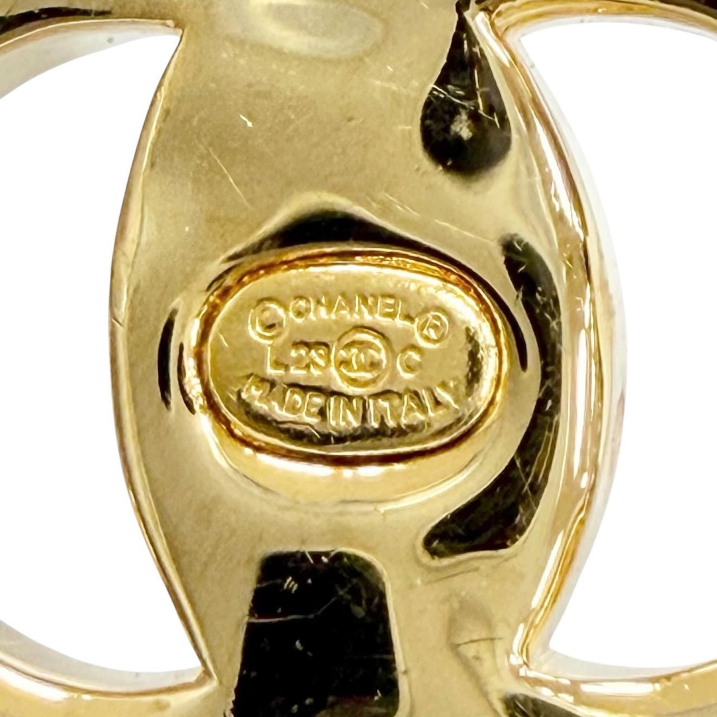 Chanel 23c CC Logo Heart Crystal Rhinestone Earrings Gold — view 6