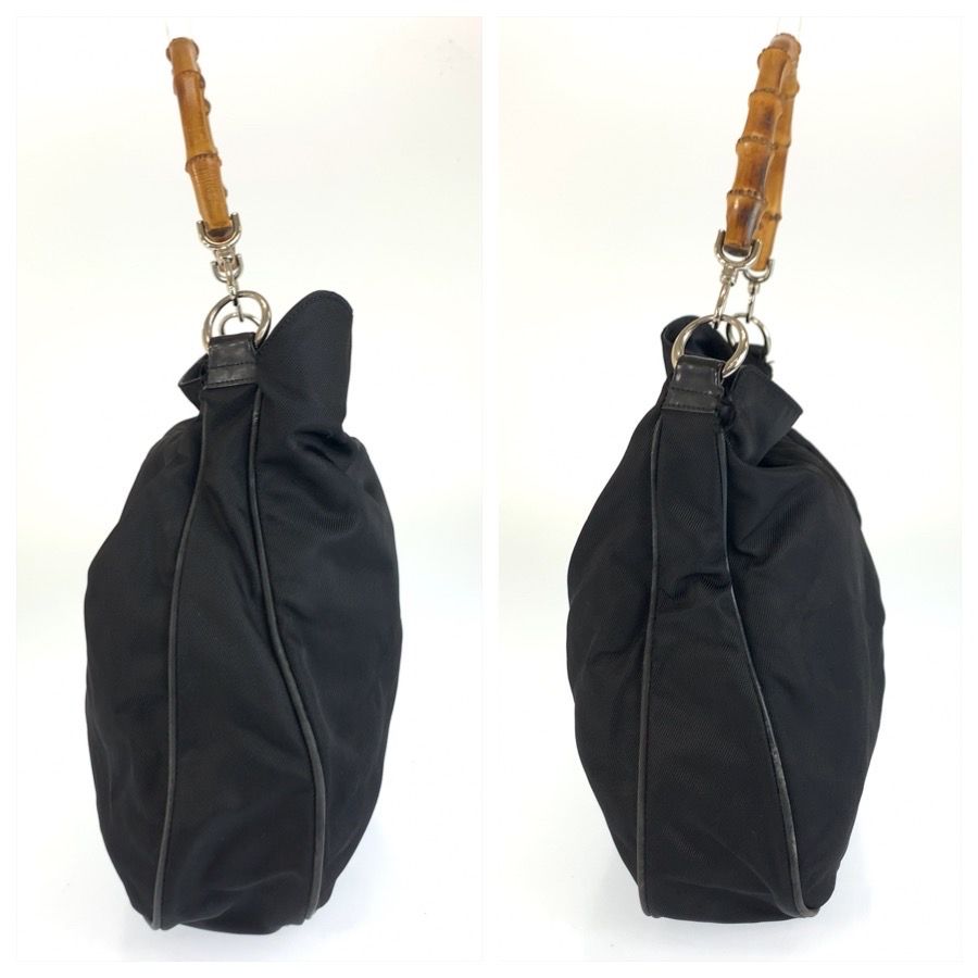 Gucci Bamboo Black Silver Nylon 001 2-Way Shoulder Bag — view 8