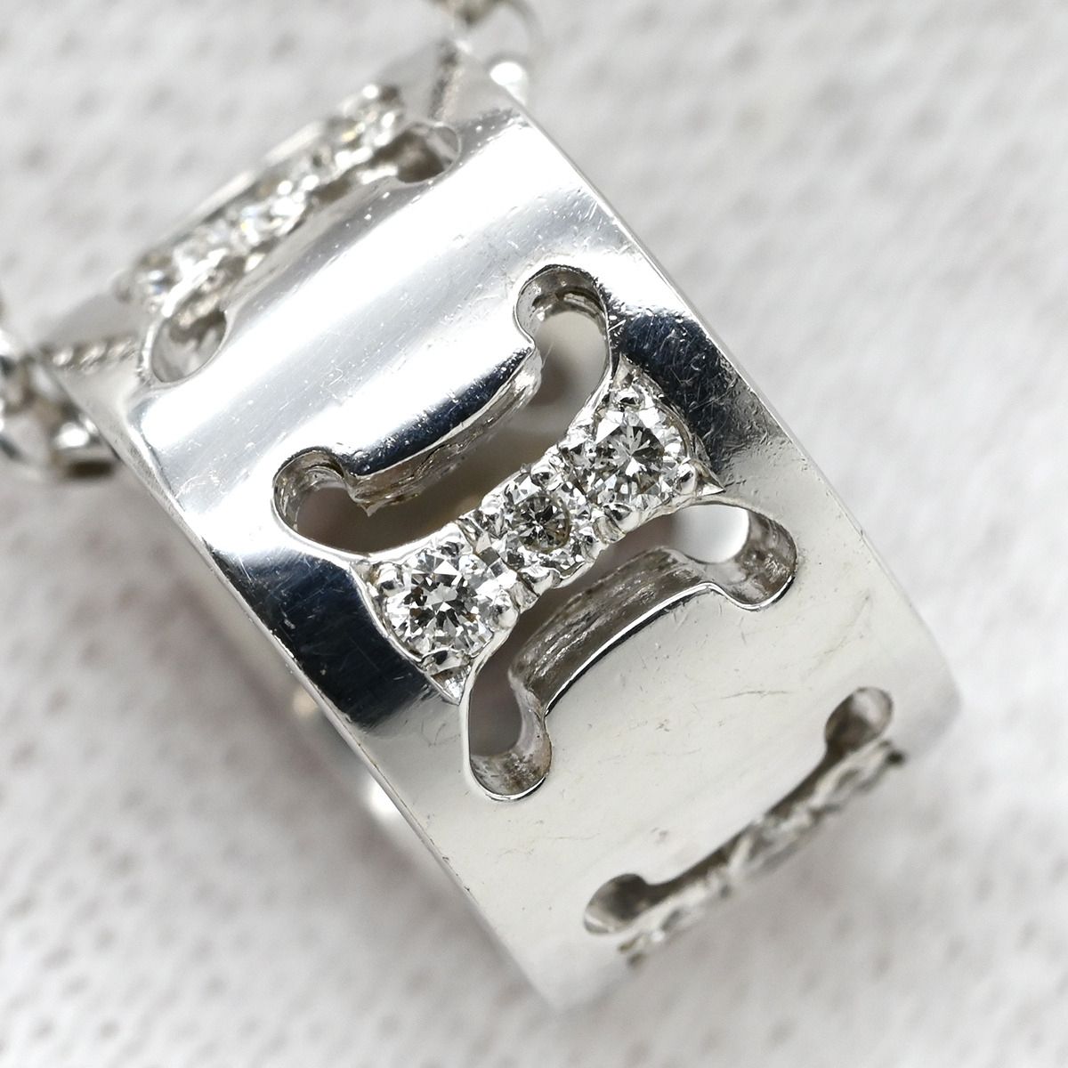 Celine Necklace Macadam Diamond Pendant White Gold 750 18K White Gold — view 8