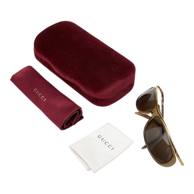 Gucci Sunglasses Eyewear S Clear Brown Gold Acetate Plated — view 7