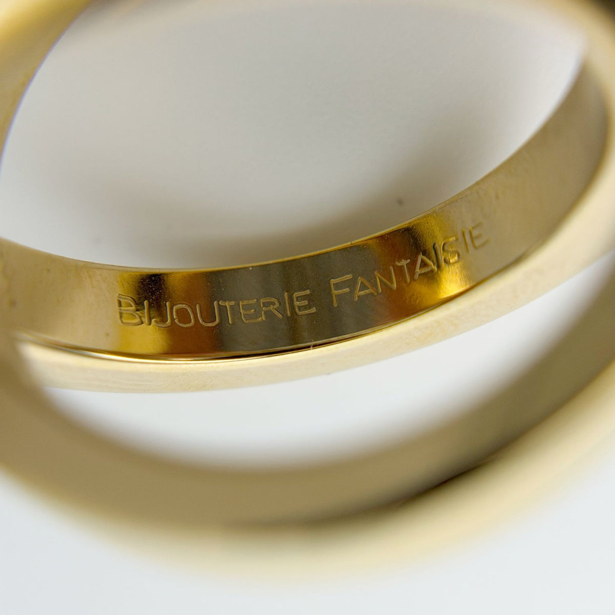 Hermes Circle Motif Scarf Ring Plated Gold Vintage — view 8