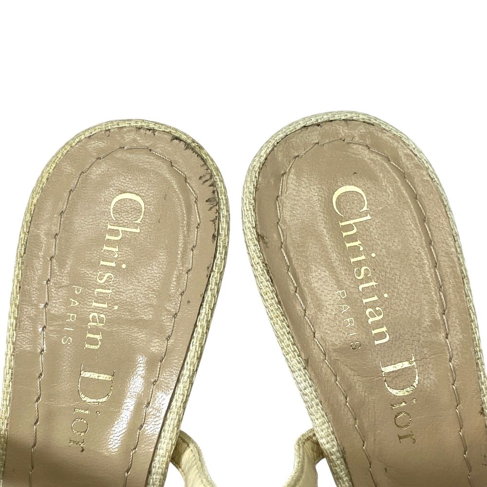 Dior Pointed Toe Lace Mesh Pumps Mules Leather Beige High Quality Daily — view 8