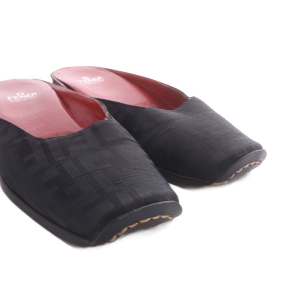 Fendi Slip on Shoes Zucca Pattern Square Toe Black 37 — view 8