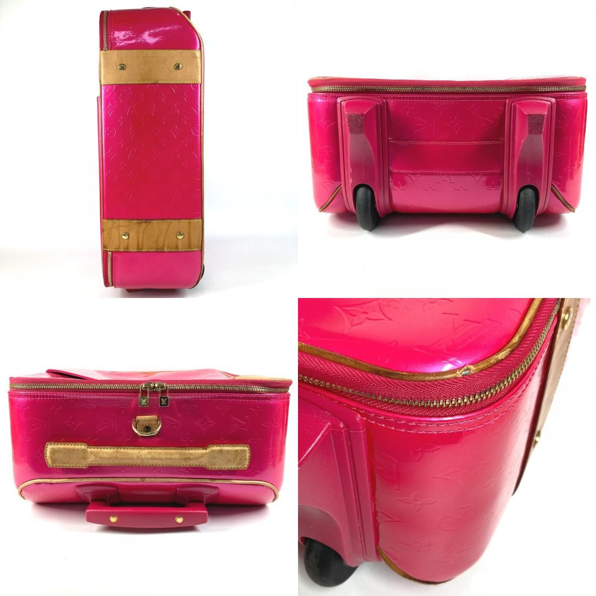 Louis Vuitton Travel Bag Pegase 50 Monogram Vernis Canvas Rose Pop Pink — view 8