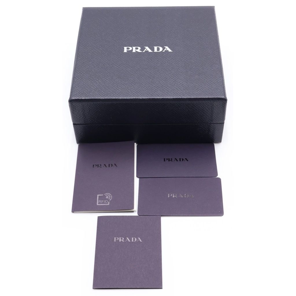 Prada Saffiano Triangle Mini Pouch Shoulder Bag Light Blue Leather Gold — view 8