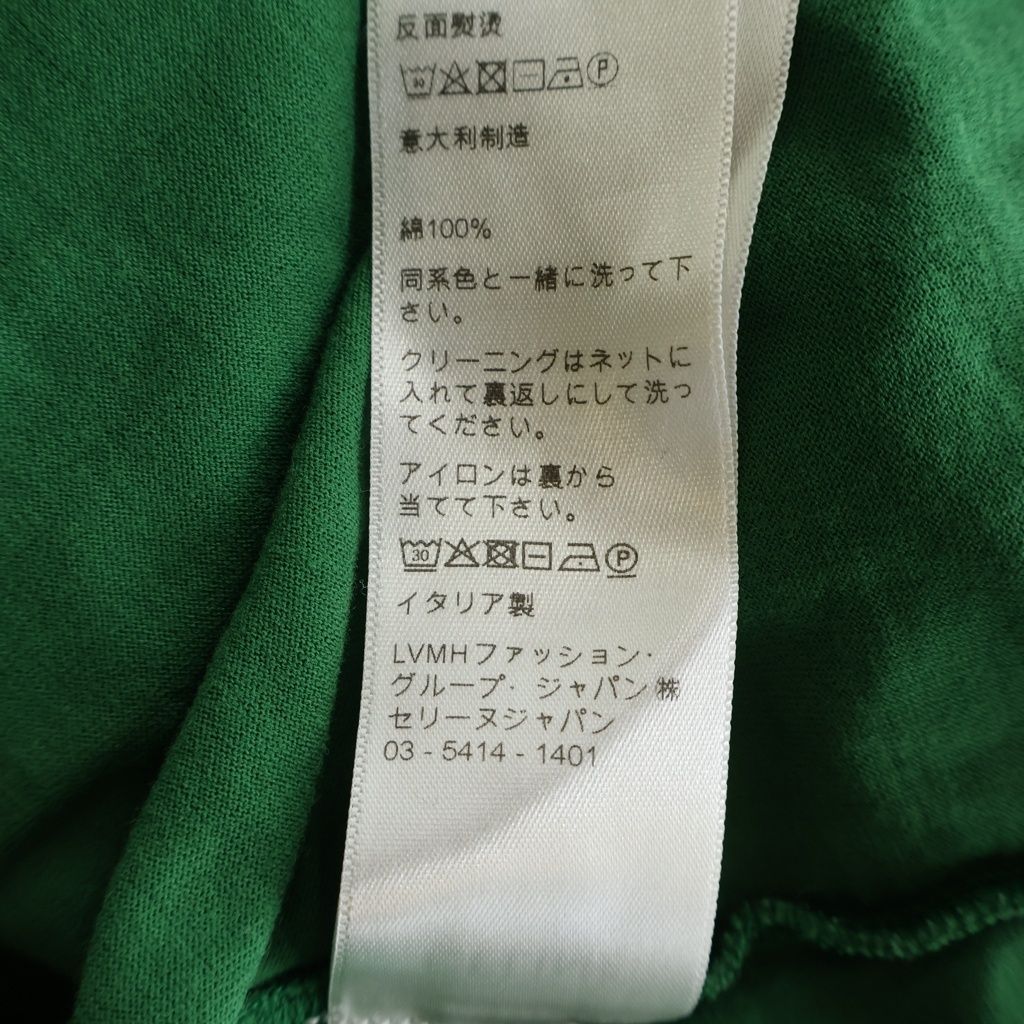 Celine T-Shirt Cropped Logo Print Short Sleeve Green — view 8