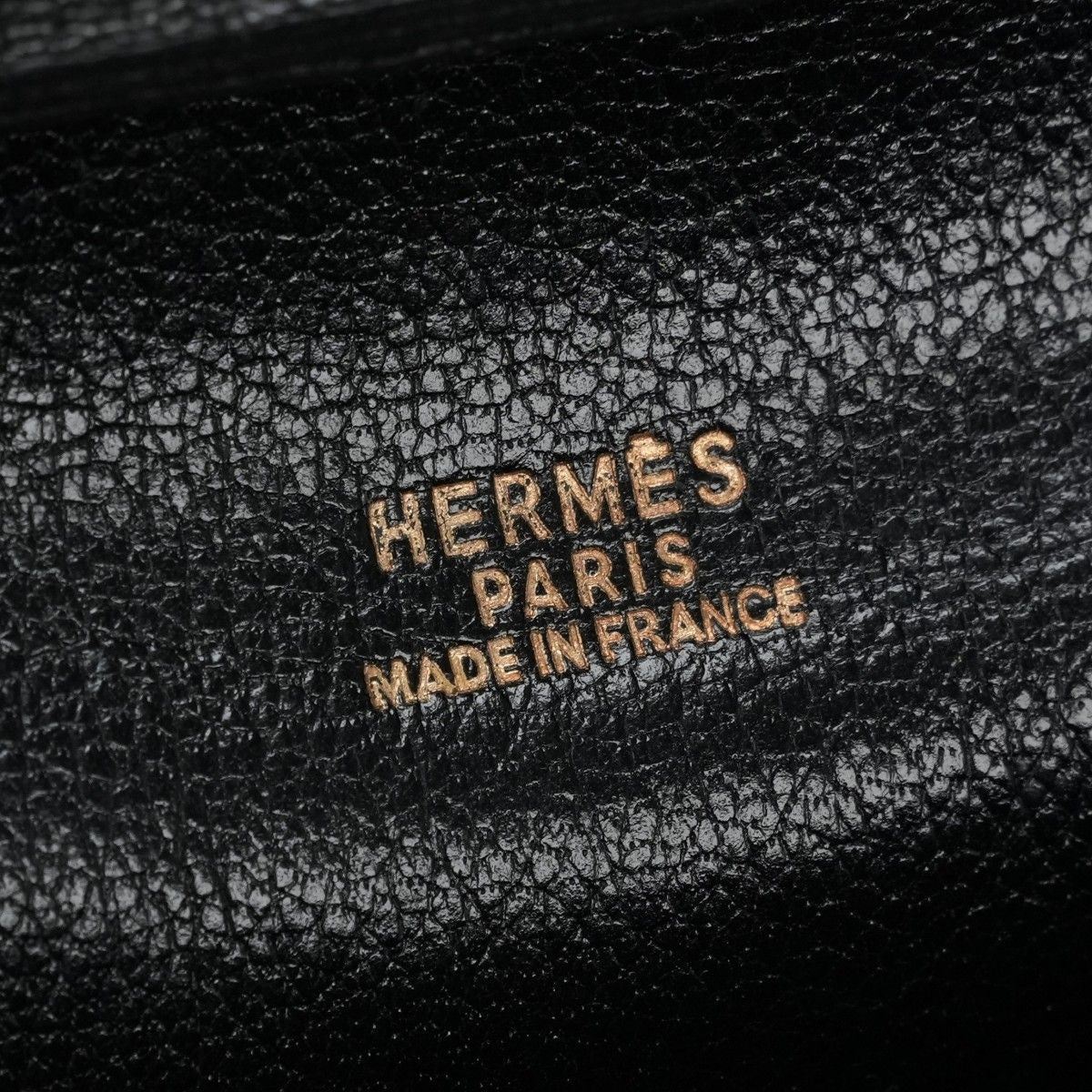 Hermes Tote Box Calf Noir Black Gold Handbag Vintage Antique Out of Print Rare — view 8