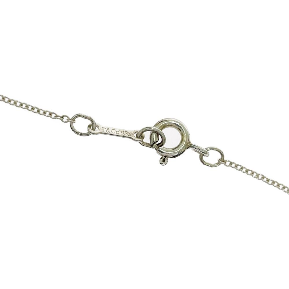 Tiffany & Co Silver Pink Sapphire Kiss Necklace — view 7