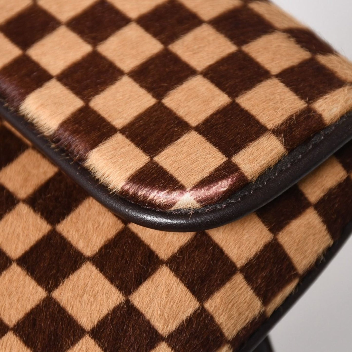 Louis Vuitton Gazelle Shoulder Bag Damier Sauvage Calf Hair Leather Brown — view 8