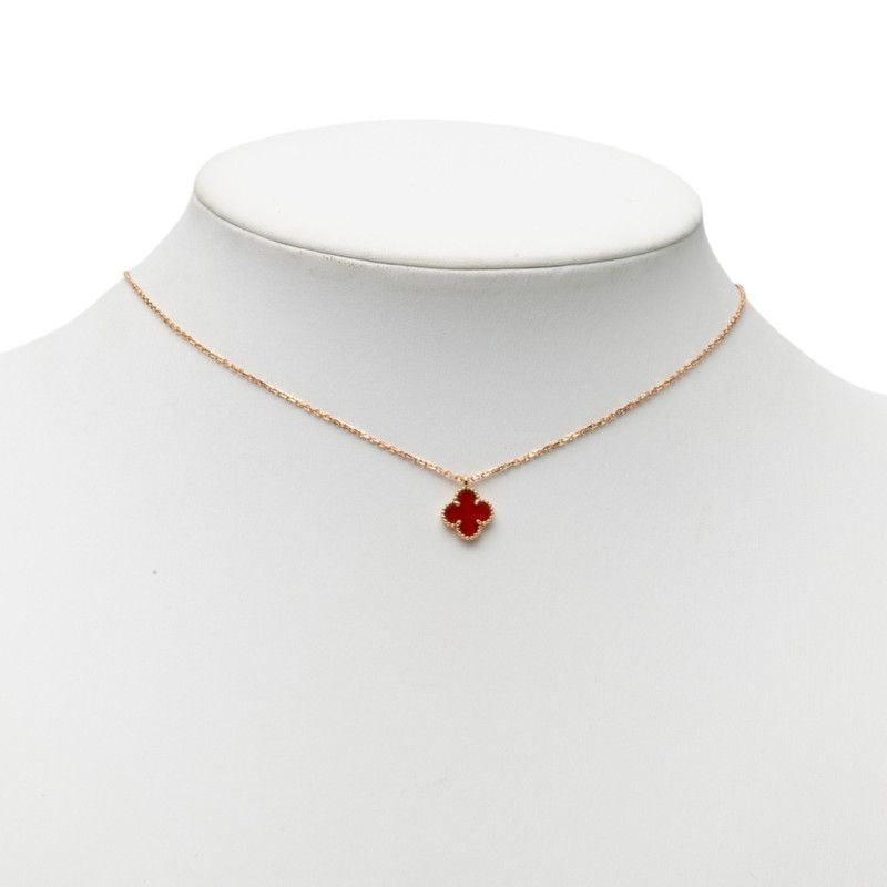 Van Cleef & Arpels Sweet Alhambra Pendant 18K Pink Gold Carnelian — view 6