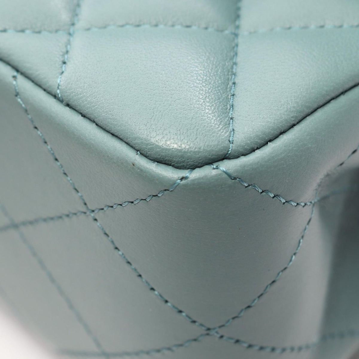 Chanel Shoulder Bag Quilted Double Flap Smoked Blue Lambskin Chain — view 8