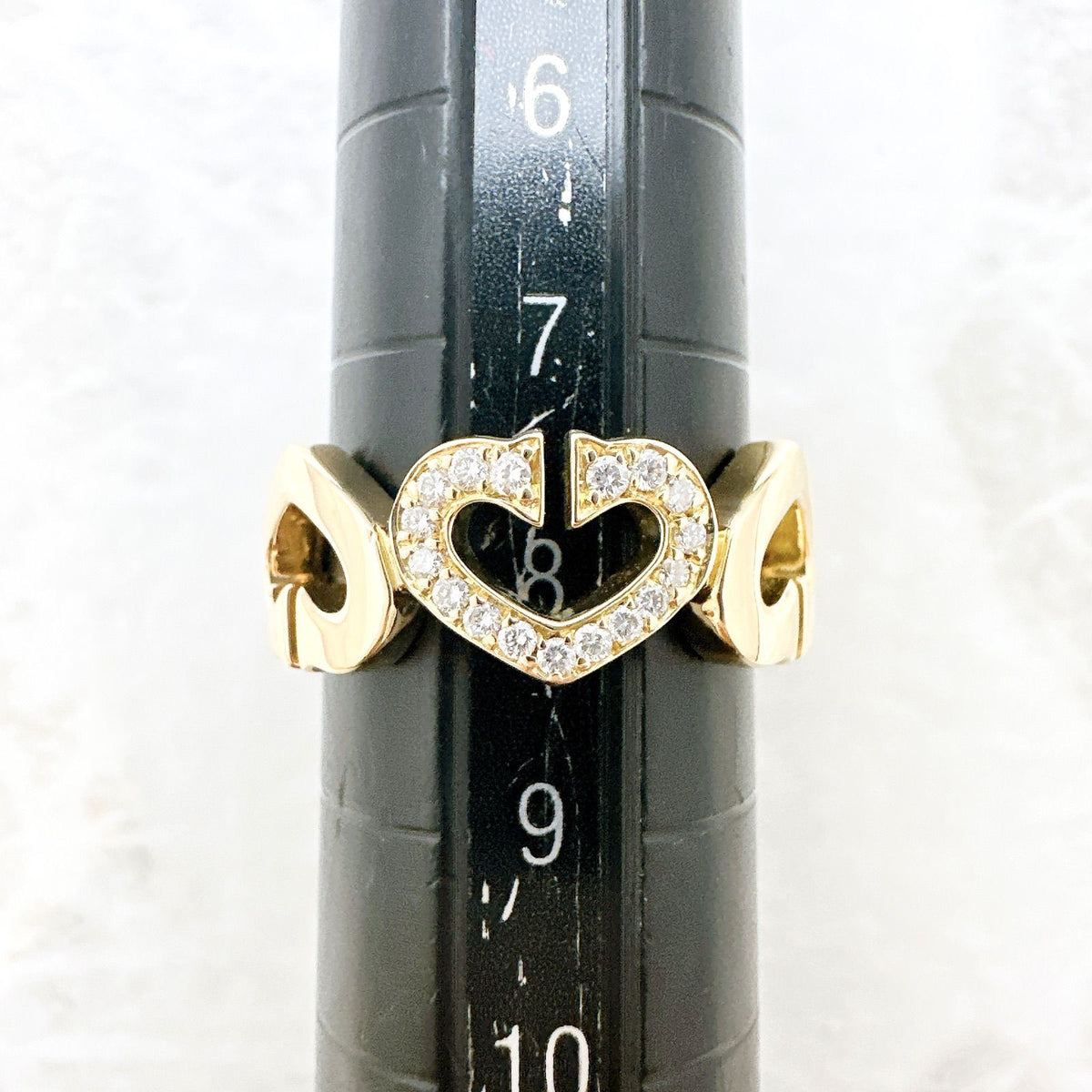 Cartier C Heart Diamond Yellow Gold Ring — view 8