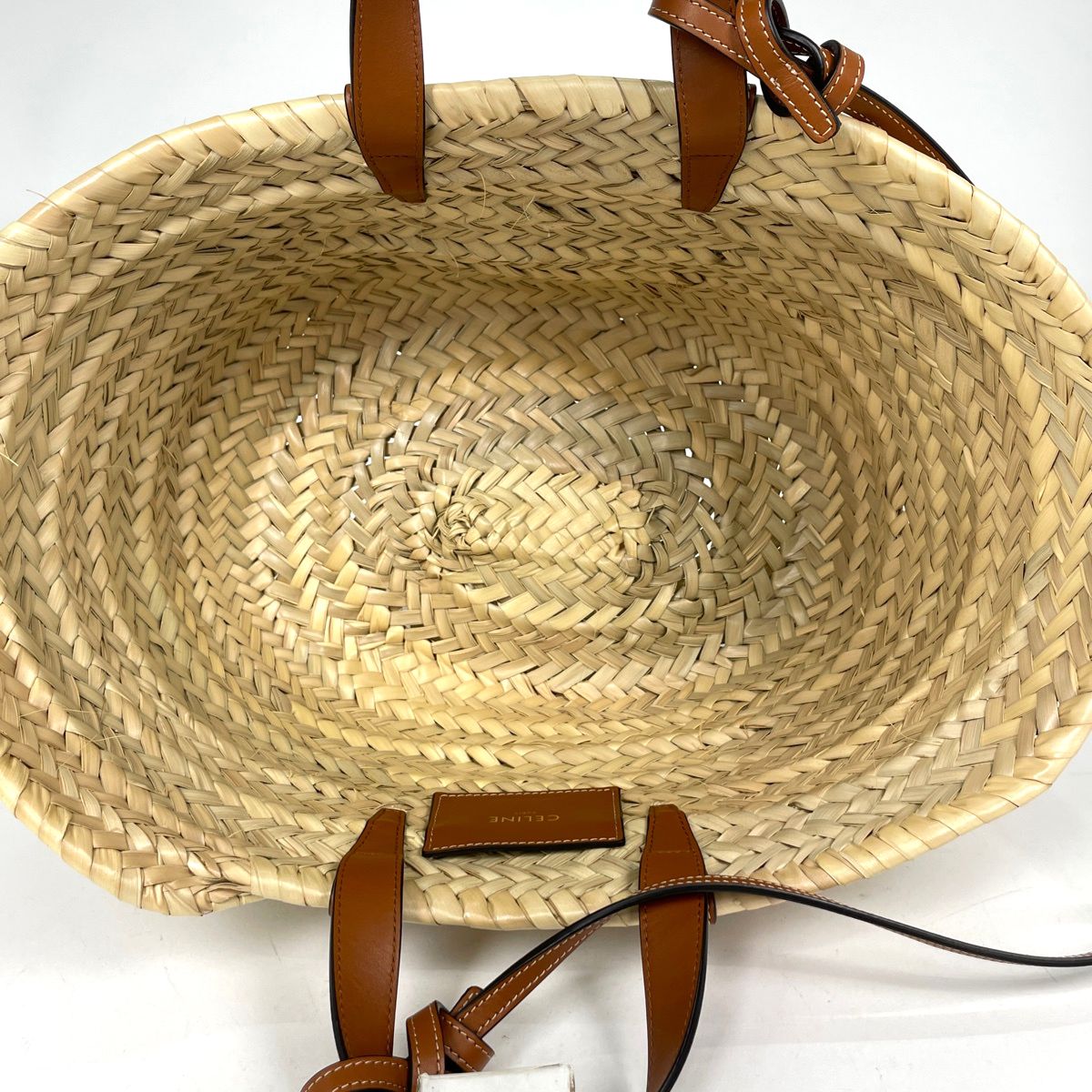 Celine Classic Panier Tote Bag Basket 2-Way Raffia Natural Brown — view 7