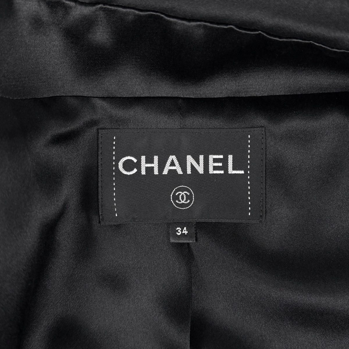 Chanel Tweed Jacket Short Length Wool Black — view 7