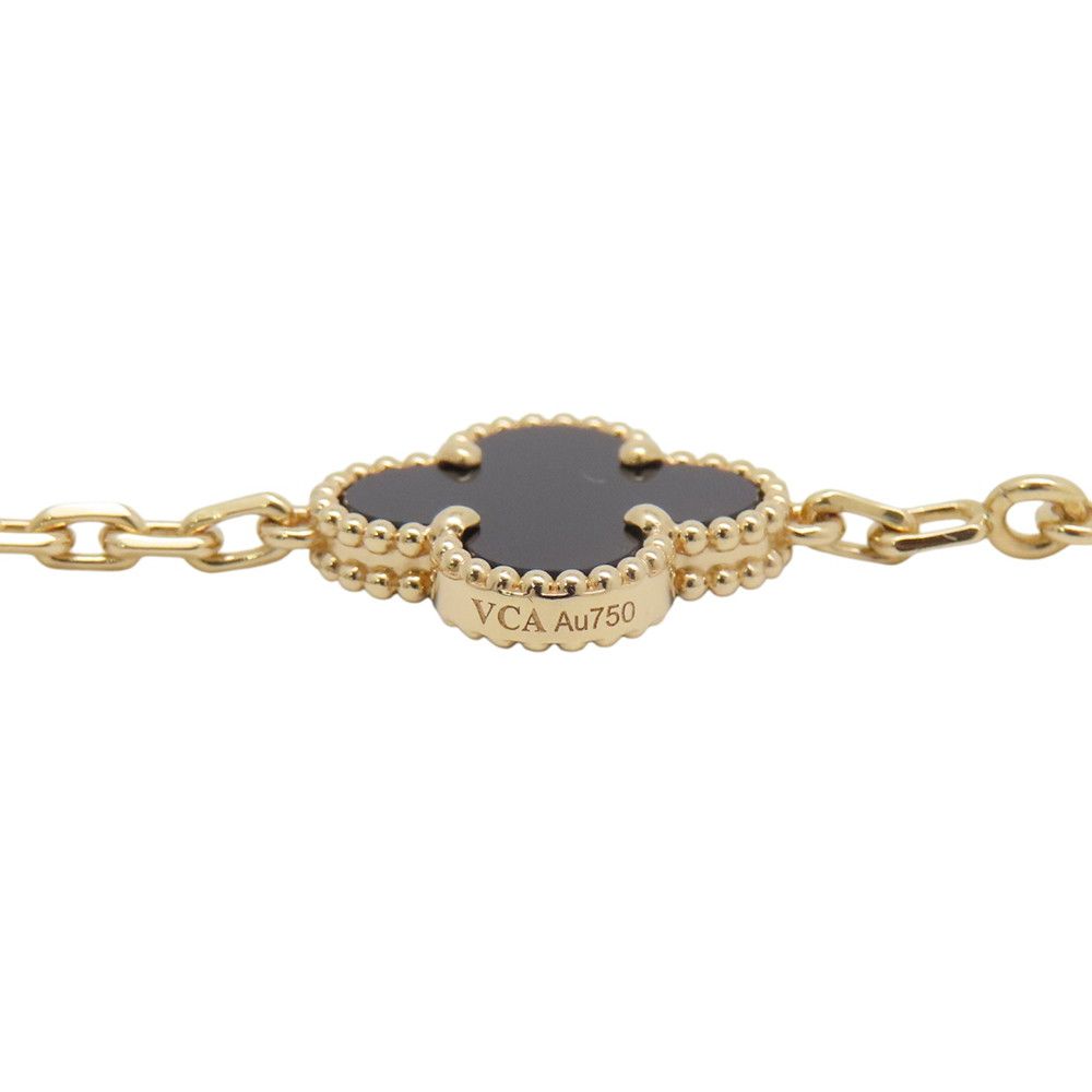 Van Cleef & Arpels Bracelet Vintage Alhambra 5 Motif Onyx 18K Yellow Gold — view 8