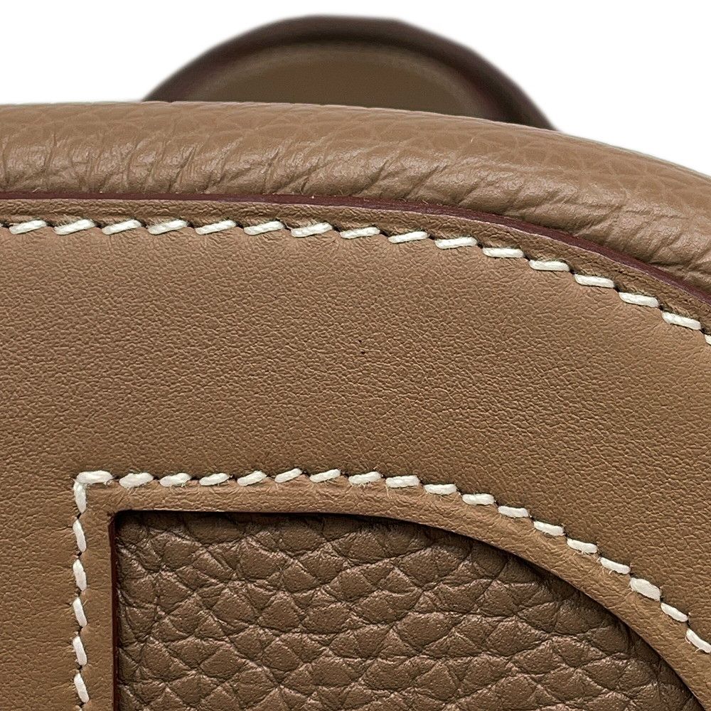 Hermes Tote Bag in the Loop 18 Etoupe Gold Taurillon Clemence Swift — view 8