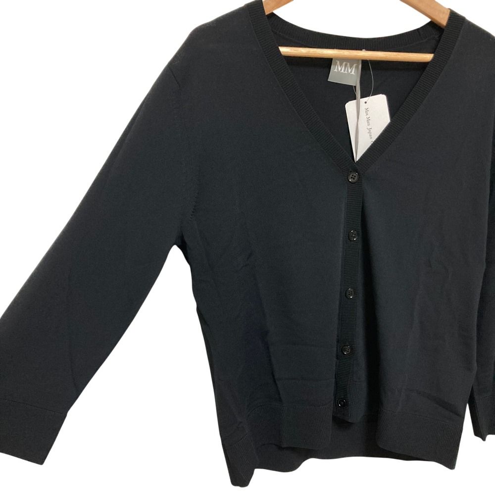Max Mara MM by Neck Rayon Knit Cardigan L Black — view 8