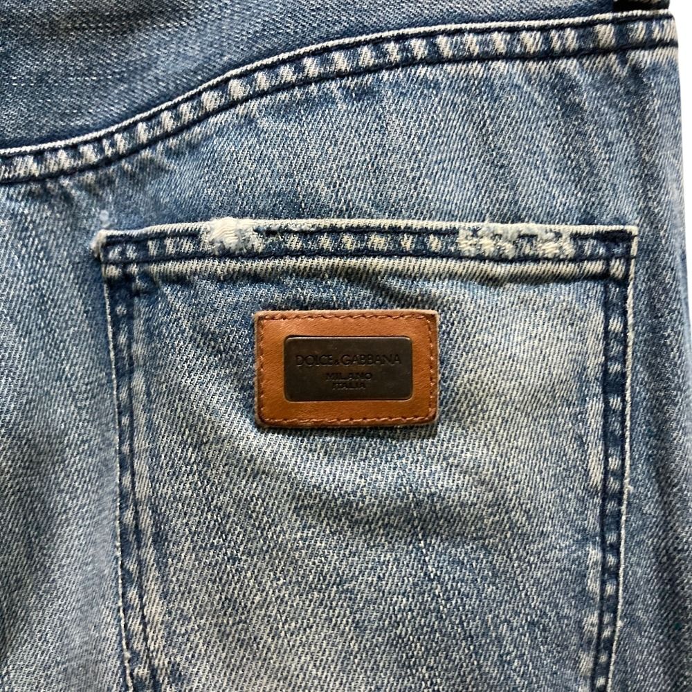 Dolce & Gabbana Distressed Plate Denim Pants Jeans 46 Indigo — view 8