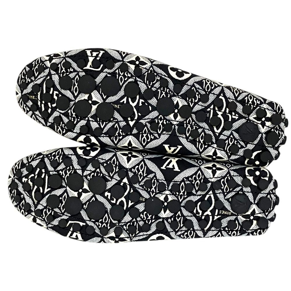 Louis Vuitton Gloria Line Jacquard Driving Shoes Loafers Black 36.5 — view 7