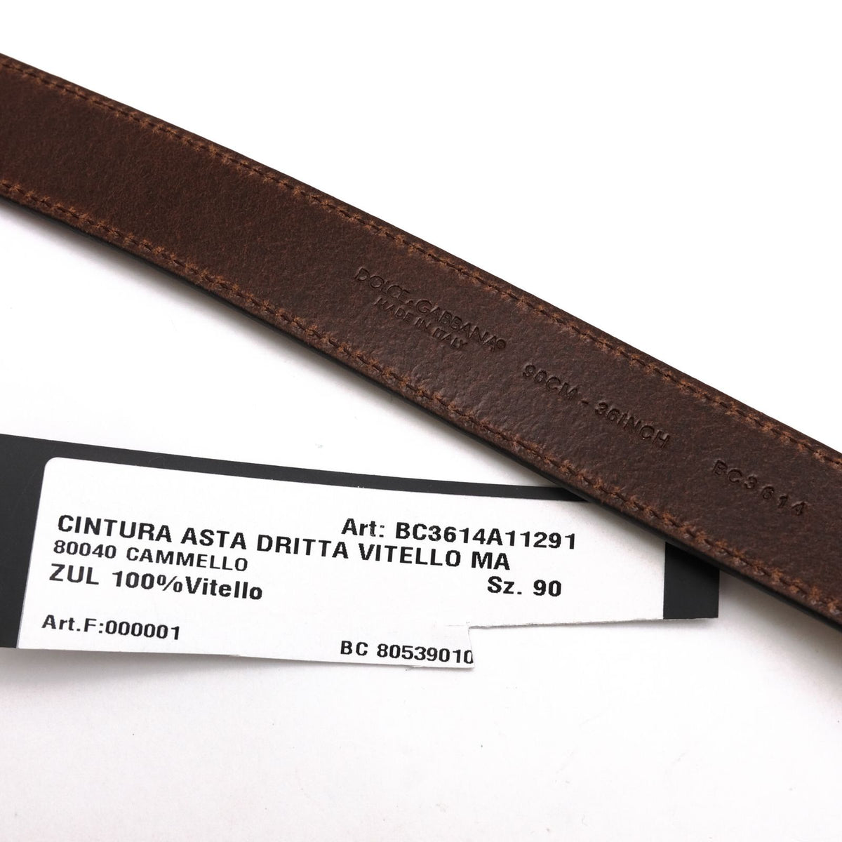 Dolce & Gabbana Belt Business Leather Gray Cintura Asta Dritta Vitello — view 7