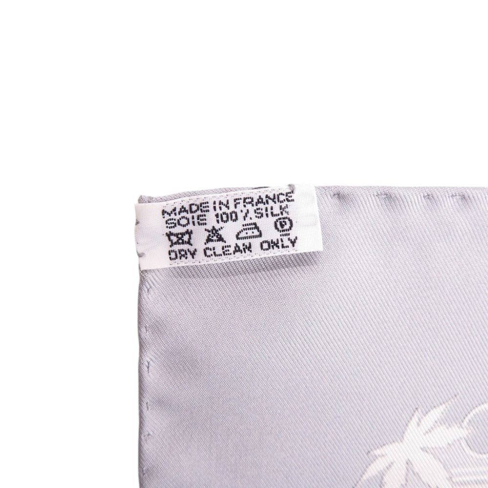Hermes Carre 90 Era One Meeting Chaque Rencontre Est Unique Silk Gray Scarf — view 6